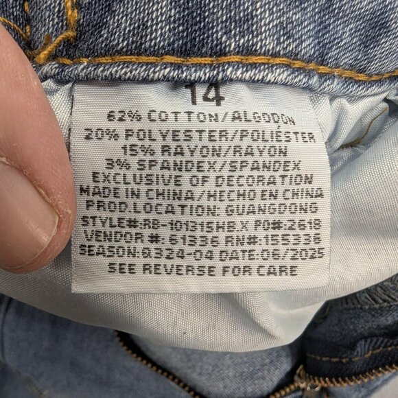 Red Bottoms Jeans Womens 14 Blue Cargo Denim Buckle Strap Wide Leg Baggy Y2K - Picture 15 of 16